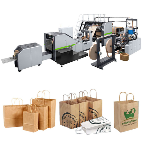 M&aacute;quina de saco de papel totalmente autom&aacute;tica RKHF-330T com al&ccedil;a torcida 